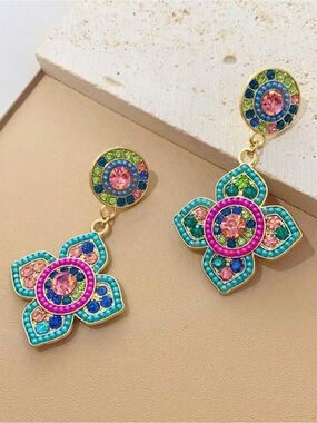 Betsey Johnson Lily Pulitzer Fashion Jewelry Colorful Floral Dangle Earrings